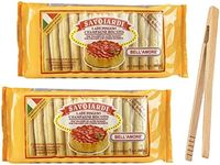 Lady Fingers for Tiramisu, Savoiardi, 2 pack 7 oz each with Bamboo Tongs - Baked in Italy