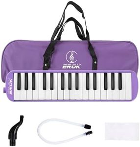 32 Keys Melodica Keyboard Instrument Air Piano Soprano Harmonica with Carrying Bag for Beginners Adults Gift Purple