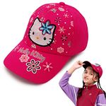 VRITRAZ Cartoon Character Printed Little Baseball Cap for Kids, Baby Girls & Boys 3-12 Years (Pink)