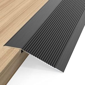 NEICAGNE Floor Transition Strip - Aluminum Transition Strips Threshold Ramps for Doorway Aluminum Floor Reducer Molding for Carpet/Entry Door/Tile/Threshold/Wheelchair (Black, 48''x4'')