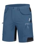 TACVASEN Mens Shorts Casual with Stretch Waist Hiking Shorts Quick Dry Cargo Shorts with Zipper Pockets Golf Outdoor Walk Running Athletic Blue Grey