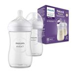 Philips Avent 260ml Natural Feeding Bottle (Clear, Pack of 2)