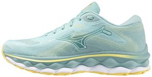 Mizuno Women's Wave Sky 7 Running Shoe, Eggshell Blue/White, 10