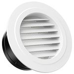 6 Inch Soffit Vent,HG Power Round Vent Cover with Built-in Screen Mesh, ABS Louver Round Air Vent Ceiling Diffuser for Exhaust Fan, Inline Duct Fan, Bathroom, Kitchen, Garage Use, 150mm, White