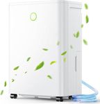 12L/Day Dehumidifiers for Home, Dehumidifier for Bedroom with Automatic Humidity Sensor, Display & 24H Timer, Continuous Drainage Ultra Quiet Bathroom Dehumidifiers for Drying Clothes Condensation RV
