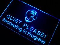 ADVPRO m096-b Recording in Progress Quiet Please Neon Sign