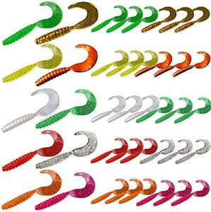 senvenelec 40pcs appâts artificiels, Silicone Souple bionique, Terre Artificielle, appât de ver ver Simulation d'appât pêche ver en Plastique Environnement Vert appât Fort Faux ver, Appât capucin.