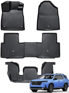 KUST Floor Mats for Honda Pilot 2023 2024 2025 - All Weather Floor Mats, TPE Car Mats Front Rear 3 Row Floor Liners for Honda Pilot Accessories High Edges Non-Slip