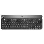 Logitech Craft Illuminated Wireless Keyboard, 2.4GHz Wireless and Bluetooth, Programmable Input Dial, Multi-Device, Automatic Backlit Keys, Rechargeable, PC/Mac/Laptop QWERTY UK Layout - Black