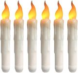 Neween LED Flameless Candles Battery Operated Taper Candles Pack of 6, Realistic Flickering Electric Fake Candles in Warm White for Halloween Christmas Weddings Home Decoration, 1.5 x 16.6 cm