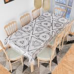 Kuber Industries Dining Table Cover | PVC Table Cloth Cover | 8 Seater Table Cloth | Triangle Table Cover | Table Protector | Table Cover for Dining Table | 60x108 Inch | DTC | Gray