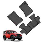 GFX Tpv Car Floor Mats (After-Market) Premium Life Long Foot Mats Compatible With Mahindra Thar 2021 (Black)