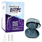 Retainer Brite Cleaning Tablets & Portable Retainers Case with Mirror – Includes 36 Brite Retainer Tablets, Ideal Dental Retainer Cleaner, Brace Cleaning Tablets, & Invisalign Cleaner