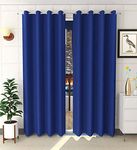 Vervique 100% Room Darkening Solid Blackout Long Door Curtain 9 feet Set of 1 for Bedroom and Living Room | 3 Layers Weaving Technology Thermal Insulated Heavy Polyester Curtain | Navy Blue Curtain