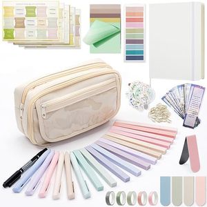 Vienrose Bible Journaling Kit, Bible Study Supplies, Book Annotation Kit, Bible Highlighters and Pens No Bleed, 75 Bible Tabs Notebook Christmas Christian Gifts, Bible Journaling Supplies for Women