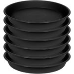 Angde 6 Packs of Plant Saucer Tray 6 inch, 4 5 6 8 10 12 14 16 18 20 inch Heavy Duty Plastic Drip Trays Saucers for Indoors Outdoor Garden, Flower Pot Drainage Tray, Plate for Planter 5-7" (6", Black)