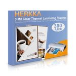 HERKKA 300 Pack Laminating Sheets, Holds 8.5 x 11 Inch Sheets, 3 Mil Clear Thermal Laminating Pouches 9 x 11.5 Inch Lamination Sheet Paper for Laminator, Round Corner Letter Size