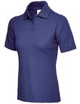 247-Clothing Ladies Pique Polo Shirt Size UK 8 to 26 Plus New Casual Sports Gym Work (UK 14 (L), Navy)