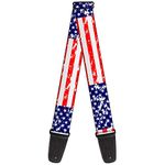 Buckle-Down Guitar Strap - United States Flags CLOSE-UP Weathered - 2" Wide - 29-54" Length