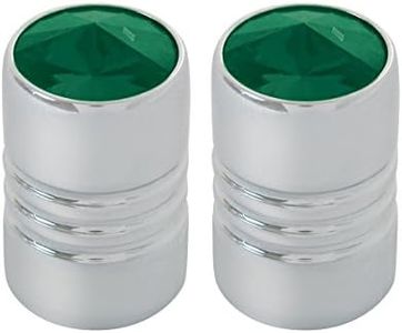 GG Grand General 50613 Aluminum Tire Valve Stem Cover w/Green Crystal Size 5/8 dia. on Top