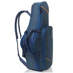 Alto Saxophone Case Sax Gig Bag, 2-in-1 Carrying Backpack Case with Flute Pocket, 20mm Soft Padded, Saxophone Accessories (Blue)