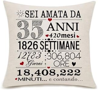 35 anni Regalo per le donne 35° compleanno Regalo cuscino Cover per le donne moglie fidanzata mamma zia nonna sorella amici 35° compleanno regalo regalo anniversario(35-lei)
