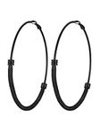 PROSTEEL Hoop Earrings for Women Large Stylish Big Hoops Hypoallergenic 316L Stainless Steel for Women Ladies Black 80mm With Gift Box