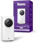 Roku Indoor Camera 360° for Home Security - Security Camera with 1080p HD Color Night Vision, Works with Alexa & Google, Motion Detection & Tracking - Pan & Tilt - 90-Day Subscription Included