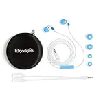 LilGadgets BestBuds Kids Earbuds for School - Safe & Comfortable, Volume Limited, Wired in-Ear Kids Ear Buds with an in-Line Microphone, Travel Case, and Splitter - Blue