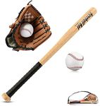 Baseball Bats Set, Jaragar 25" Baseball Bat+ 2pcs Ball + 10.5" Baseball Glove, Softball Set Kit for Kids Youth Outdoor Training and Practise