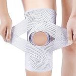 NELLHOMY Pro Knee support Brace,Adjustable Open Patella with V-shaped Straps & Dual Side Stabilizers,Medical Grade Knee Pads Men & Women for Meniscus Tear,Arthritis,Joint Pain Relief (White,XXL)