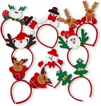 THE TWIDDLERS - 8 Christmas Headbands in Assorted Xmas Designs, Christmas Hats for Kids & Adults - Stocking Filler, Fancy Dress, Novelty Xmas Head Boppers, Party Dress Up Accessories - One Size