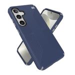 Speck Samsung Galaxy S24+ Case - Drop Protection, Grip - Scratch Resistant, Soft Touch Phone Case - Presidio2 Grip Coastal Blue/Dust Grey/White