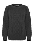 Generation Fashion New Women Ladies Crew Neck Knitted Long Sleeves Warm Chunky Sweater Formal Everyday CasualCable Knit Jumper Tops Pullover[Black,2XL]