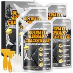 Asphalt Crack Filler, High Elasticity Cement Crack Filler, Self Leveling Waterproof Repair Sealant for Driveway, Walkway, Blacktop Concrete Joint, Outdoor Quick Drying Sealer - Black (4pcs, 5.3LB)