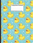 Composition Notebook: Yellow Rubber Ducks Swimming Cute Design Cover 100 College Ruled Lined Pages Size (7.44 x 9.69)