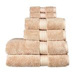 Christy Renaissance 6 Piece Towel Set | Driftwood Beige | 100% Egyptian Cotton | Luxuriously Soft and Super Absorbent | 675 GSM | 2 Bath Towels 2 Hand Towels 2 Face Cloths