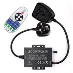 GQL 220V Universal Dimmer, 23 keys RF Remote Control + 1500W Dimmable Controller, Output DC 220V, General Model for 220V LED Strip/String/Fairy Light with UK Plug