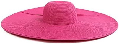 San Diego Hat Company Women's Ultrabraid Extra Large Brim Floppy Hat with SPF Protection, hot Pink, One Size