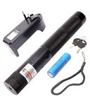 ZZ ZONEX Metal 500Mw Black Rechargeable Green Laser Pointer Party Pen Disco Light 5 Mile + Battery