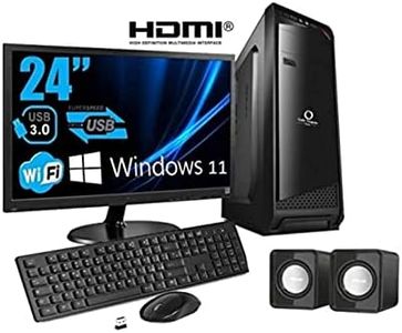 PC Desktop Computer Completo - SSD 240GB - WINDOWS 11 PRO 64 BIT - WIFI - HDMI - VGA - TASTIERA E MOUSE USB CASSE AUDIO… (CPU: I7 - RAM 16GB, MONITOR 24")