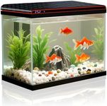 20 Gallon Fish Tank, Large Smart Aquarium with Self-Cleaning Pump 3 Color Lights Water Temperature Detection System, Smart Fish Tank for Betta Shrimp Guppy Goldfish Beta, Home Decor Gift with Tank