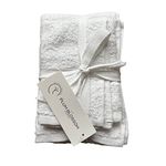 Towel Sets 100% Organic Cotton GOTS Certified Quick Dry 4 and 6 Piece Bath Hand and Wash Towels White, Cream and Grey (4 Pack, Snow White)