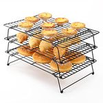 Vinsani Set of 3 High-Carbon Steel Tier Non-Stick Cooling Rack, Collapsible & Expanded Wire Rack Cooling Oven Tray