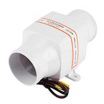 3in In Line Air Blower Marine, Marine Bilge Air Blower, 130CFM 12V Electric in Line Bilge Air Blower DC Electric Fan, In-Line Marine Blower(White)