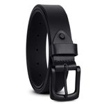 HAMMONDS FLYCATCHER Genuine Leather Belt for Men, Formal Belt for Men, Mens Belt Adjustable up to 46 Inches, 1.5 Inch Width, Zinc Casted Buckle, Stylish Casual Belt for Men - Black