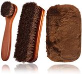 Kinear Premium Horsehair Brushes,High Shine Polishing Buffing Brushes with Natural Horsehair Bristle, Plush Polishing Glove for Boots, Shoes, Car Seats, Sofas Buffing Polishing