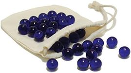 WE Games Blue Glass Marbles - Set of 33 - .625 Diameter