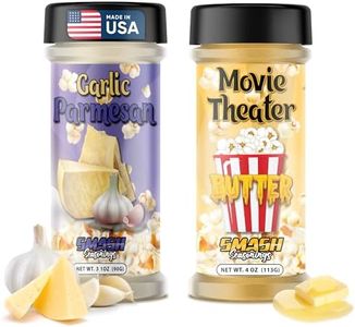 Garlic Parmesan & Movie Theater Butter Popcorn Seasoning Shaker – Bold Garlic Parmesan & Buttery Movie Theater Flavor – Sprinkle for Popcorn, Fries, Pasta, Veggies, Snacks, Gatherings (2 Pack)
