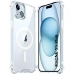 TheGiftKart Shockproof Ultra-Hybrid Back Cover Case for iPhone 15 Plus Compatible with MagSafe | 360° Protection | Crystal Clear Hard Back Cover Case for iPhone 15 Plus (PC & TPU, Transparent Bumper)